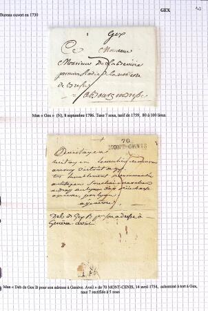 Histoire postale de l'Ain d'environ 650 lettres en
