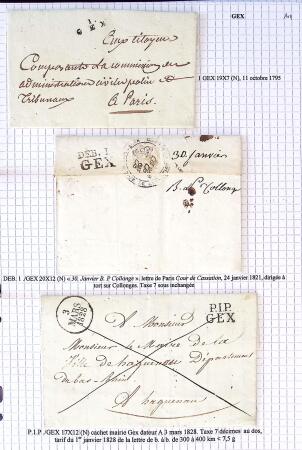 Histoire postale de l'Ain d'environ 650 lettres en