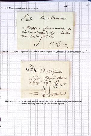 Histoire postale de l'Ain d'environ 650 lettres en