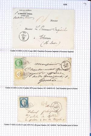 Histoire postale de l'Ain d'environ 650 lettres en