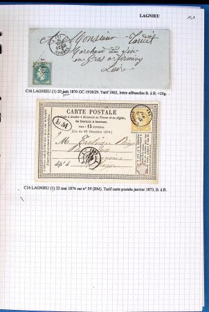 Histoire postale de l'Ain d'environ 650 lettres en