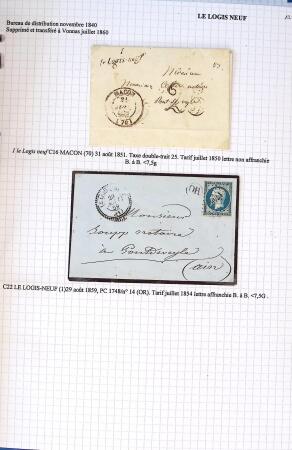 Histoire postale de l'Ain d'environ 650 lettres en