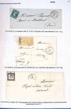 Histoire postale de l'Ain d'environ 650 lettres en