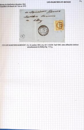 Histoire postale de l'Ain d'environ 650 lettres en