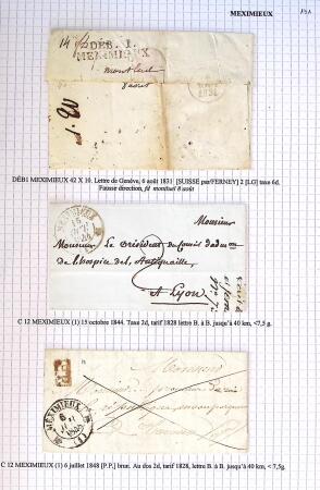 Histoire postale de l'Ain d'environ 650 lettres en
