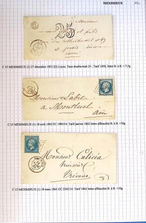 Histoire postale de l'Ain d'environ 650 lettres en