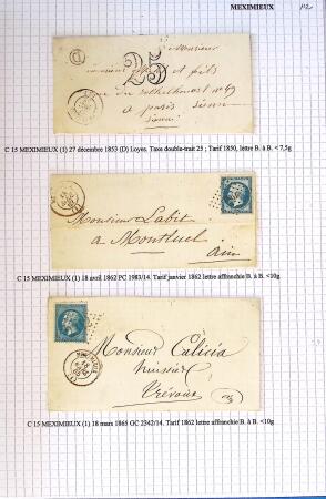 Histoire postale de l'Ain d'environ 650 lettres en