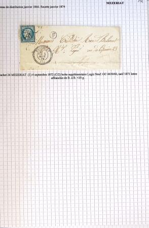 Histoire postale de l'Ain d'environ 650 lettres en