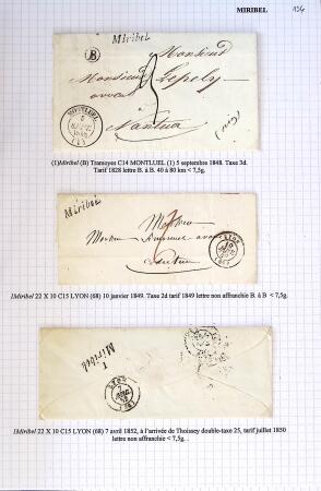 Histoire postale de l'Ain d'environ 650 lettres en