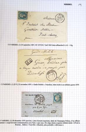 Histoire postale de l'Ain d'environ 650 lettres en