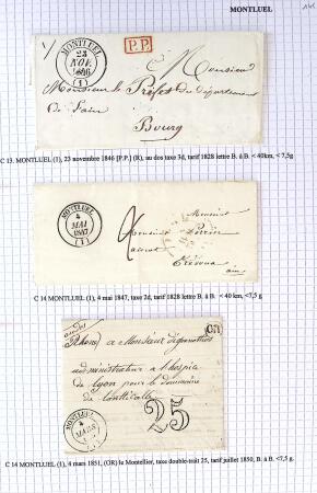 Histoire postale de l'Ain d'environ 650 lettres en