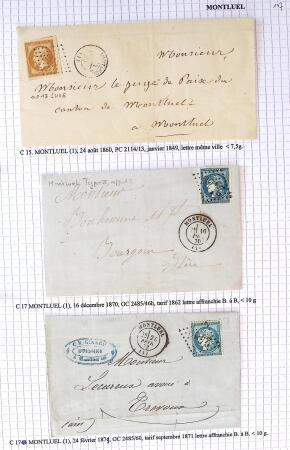Histoire postale de l'Ain d'environ 650 lettres en