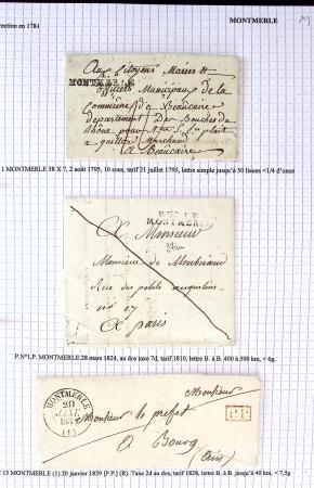 Histoire postale de l'Ain d'environ 650 lettres en