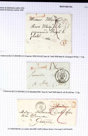 Histoire postale de l'Ain d'environ 650 lettres en