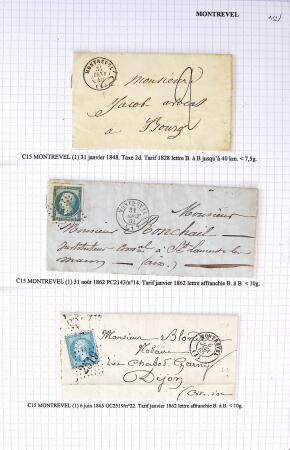 Histoire postale de l'Ain d'environ 650 lettres en