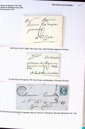 Histoire postale de l'Ain d'environ 650 lettres en