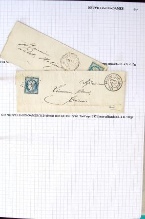 Histoire postale de l'Ain d'environ 650 lettres en