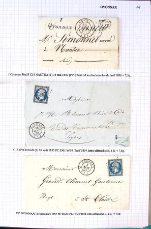 Histoire postale de l'Ain d'environ 650 lettres en