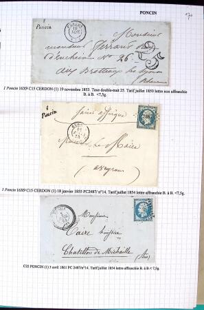 Histoire postale de l'Ain d'environ 650 lettres en