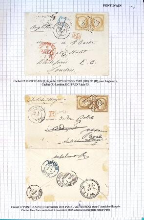 Histoire postale de l'Ain d'environ 650 lettres en
