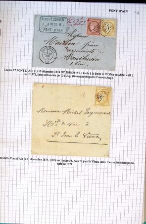 Histoire postale de l'Ain d'environ 650 lettres en