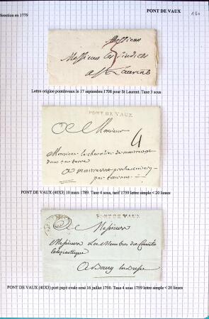 Histoire postale de l'Ain d'environ 650 lettres en