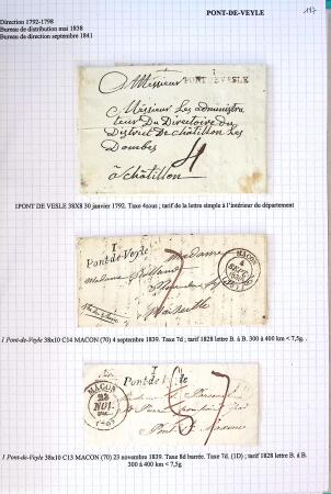 Histoire postale de l'Ain d'environ 650 lettres en