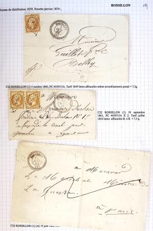 Histoire postale de l'Ain d'environ 650 lettres en