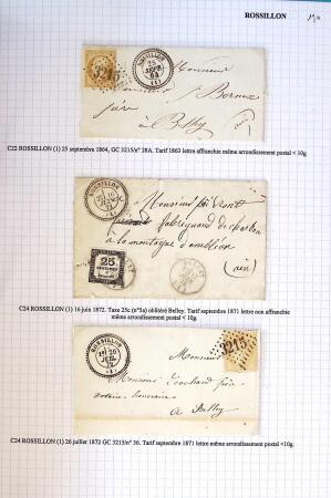 Histoire postale de l'Ain d'environ 650 lettres en