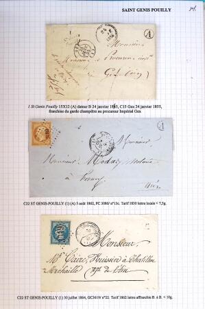 Histoire postale de l'Ain d'environ 650 lettres en