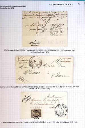 Histoire postale de l'Ain d'environ 650 lettres en
