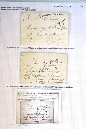 Histoire postale de l'Ain d'environ 650 lettres en