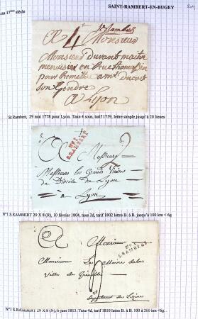 Histoire postale de l'Ain d'environ 650 lettres en