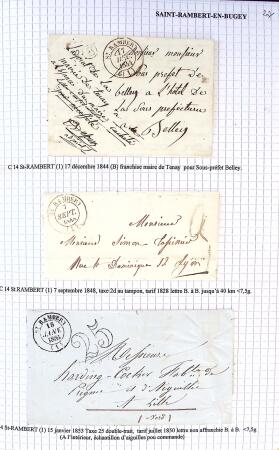 Histoire postale de l'Ain d'environ 650 lettres en