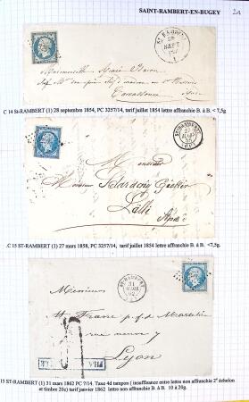 Histoire postale de l'Ain d'environ 650 lettres en