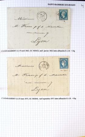 Histoire postale de l'Ain d'environ 650 lettres en