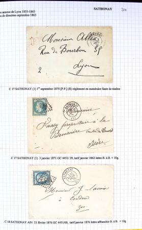 Histoire postale de l'Ain d'environ 650 lettres en