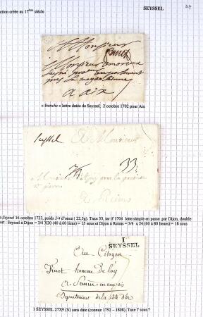 Histoire postale de l'Ain d'environ 650 lettres en