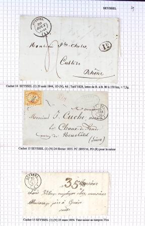 Histoire postale de l'Ain d'environ 650 lettres en