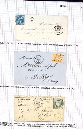 Histoire postale de l'Ain d'environ 650 lettres en