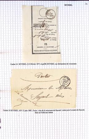 Histoire postale de l'Ain d'environ 650 lettres en