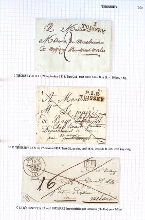 Histoire postale de l'Ain d'environ 650 lettres en