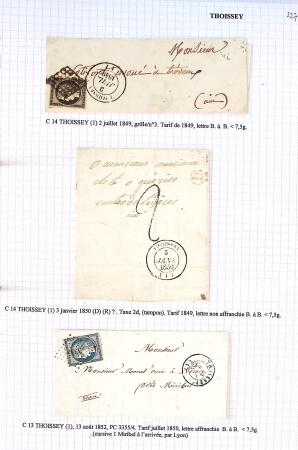 Histoire postale de l'Ain d'environ 650 lettres en