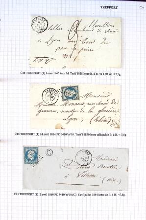Histoire postale de l'Ain d'environ 650 lettres en