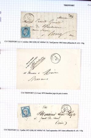 Histoire postale de l'Ain d'environ 650 lettres en