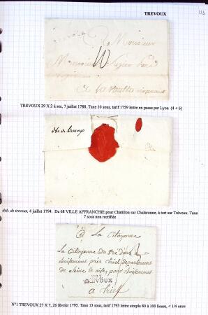 Histoire postale de l'Ain d'environ 650 lettres en