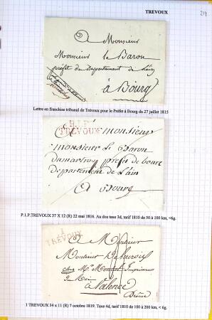 Histoire postale de l'Ain d'environ 650 lettres en