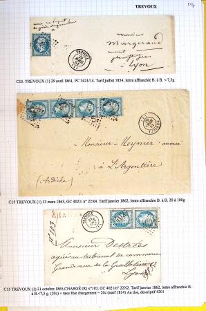 Histoire postale de l'Ain d'environ 650 lettres en