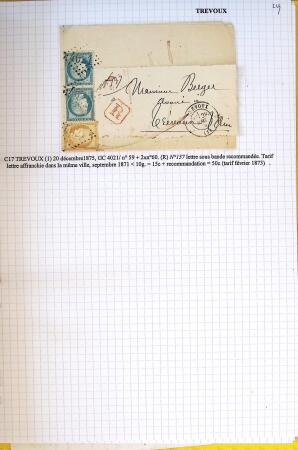 Histoire postale de l'Ain d'environ 650 lettres en