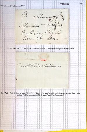 Histoire postale de l'Ain d'environ 650 lettres en